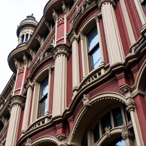 The restored intricate facade of a historic Victorian-era building.